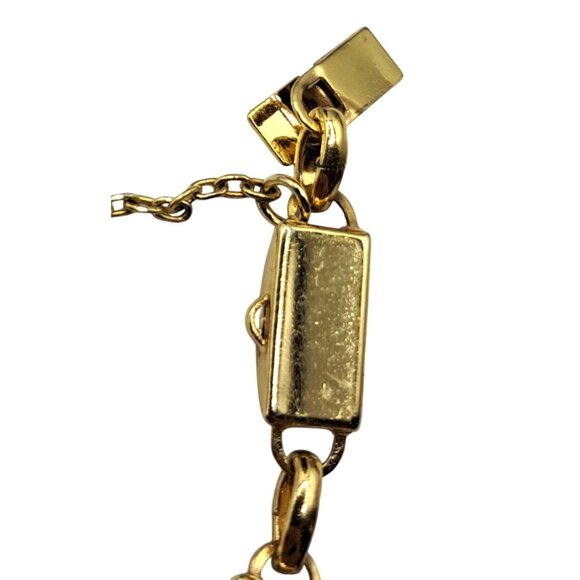 Vintage Damascene Bracelet Panel Links Leaves and Vines Design Safety Chain Cost - Picture 9 of 9